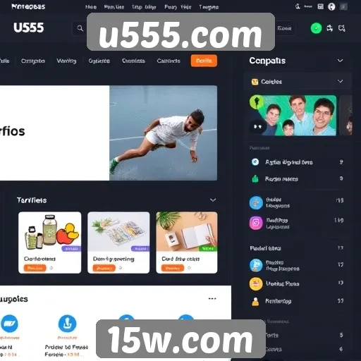 Mudanças na interface do usuário do u555.com